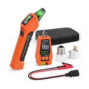 FOCEMTA FTCT01 Circuit Breaker Finder Kit Electrician Tool Outlet Tester w/ Case
